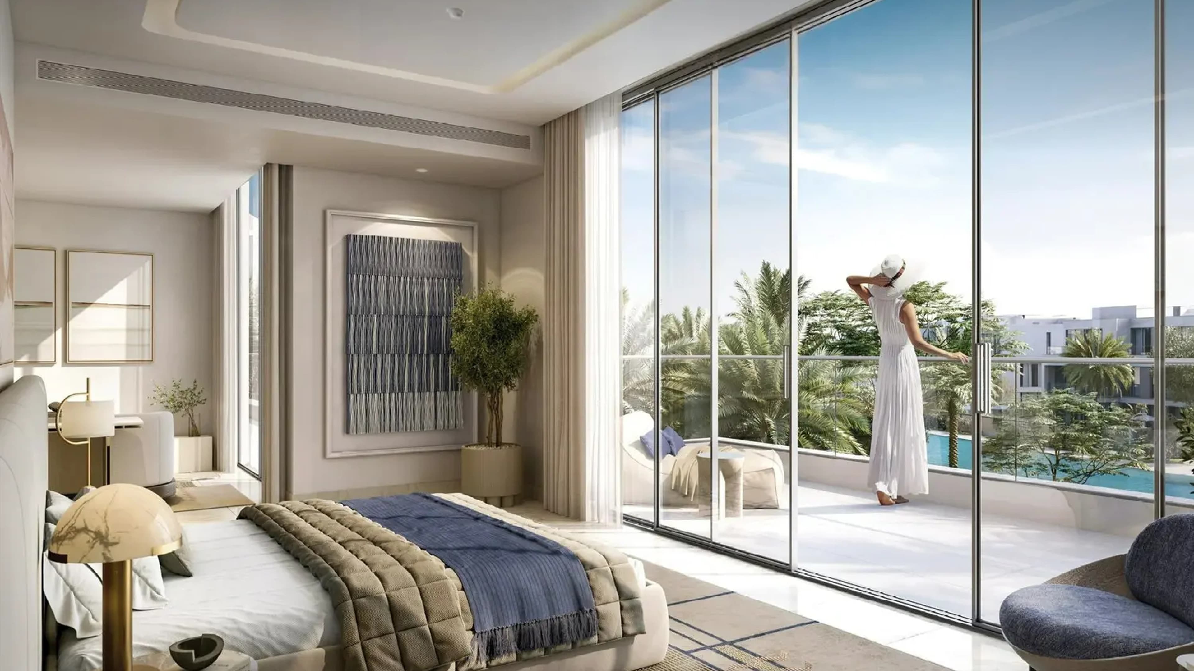 Address Villas Tierra master bedroom with private balcony