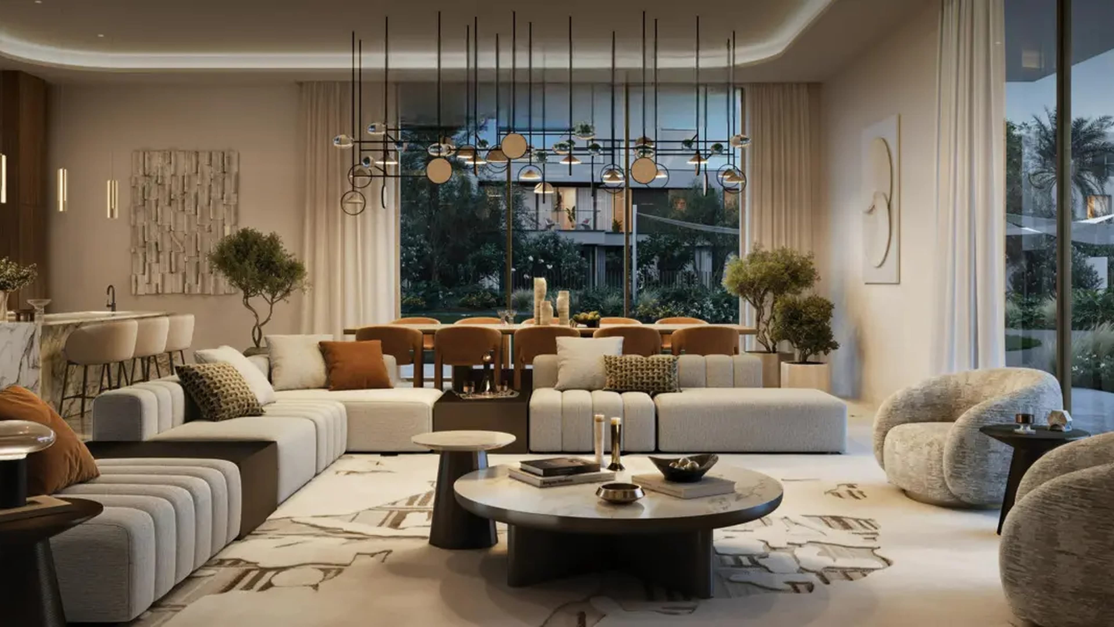 Address Villas Tierra open-plan luxury living and dining room