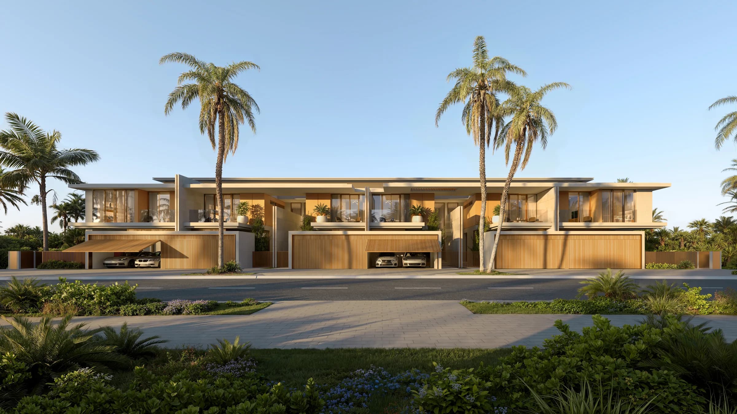 6-plex townhouse exterior at Bay Estate, Island E, Dubai Islands by Nakheel