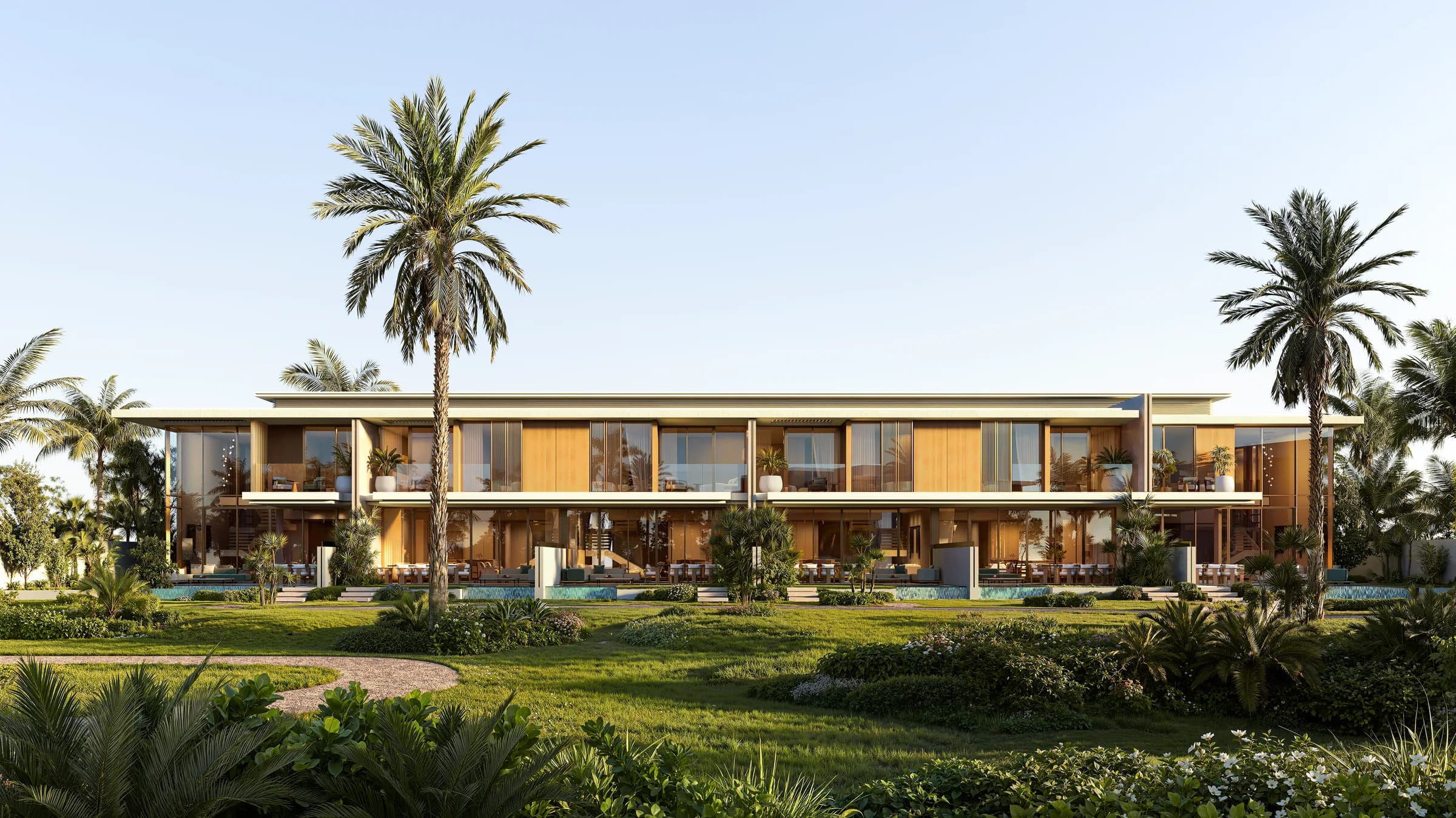 6-plex townhouse landscaping at Bay Estate, Island E, Dubai Islands by Nakheel