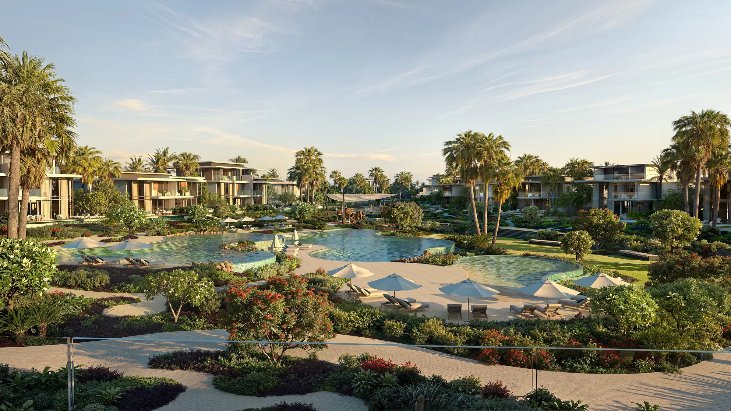 Community pools at Bay Estate, Island E, Dubai Islands by Nakheel
