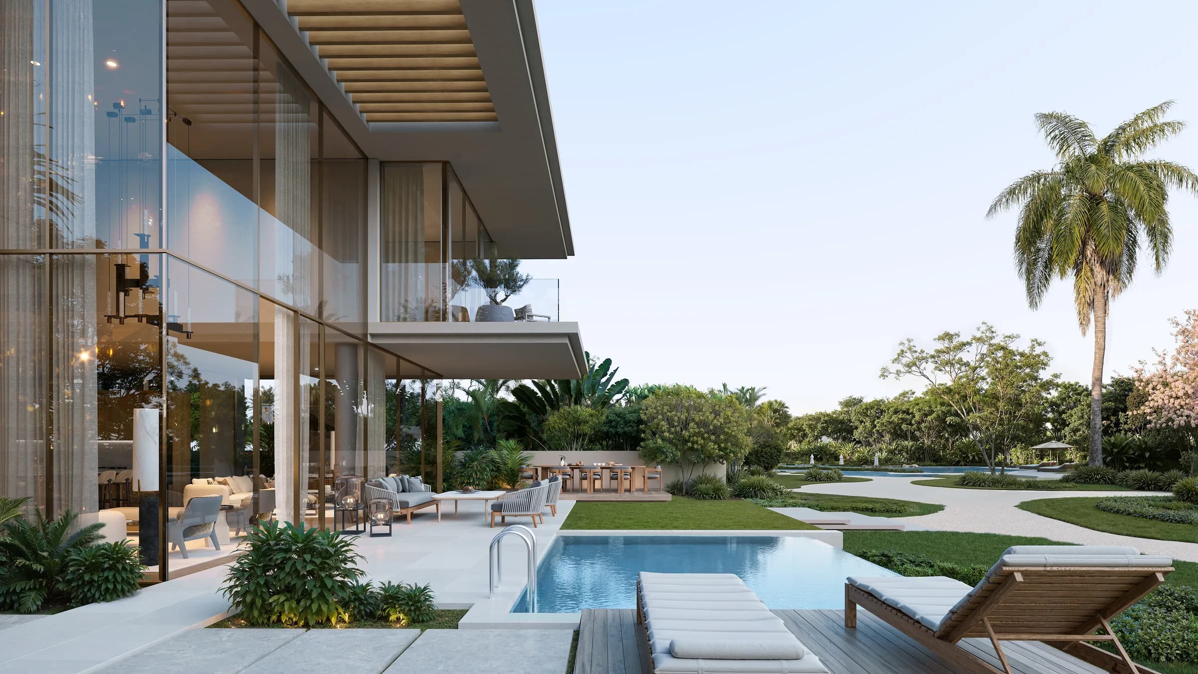 Garden villa landscaped frontage at Bay Estate, Island E, Dubai Islands by Nakheel