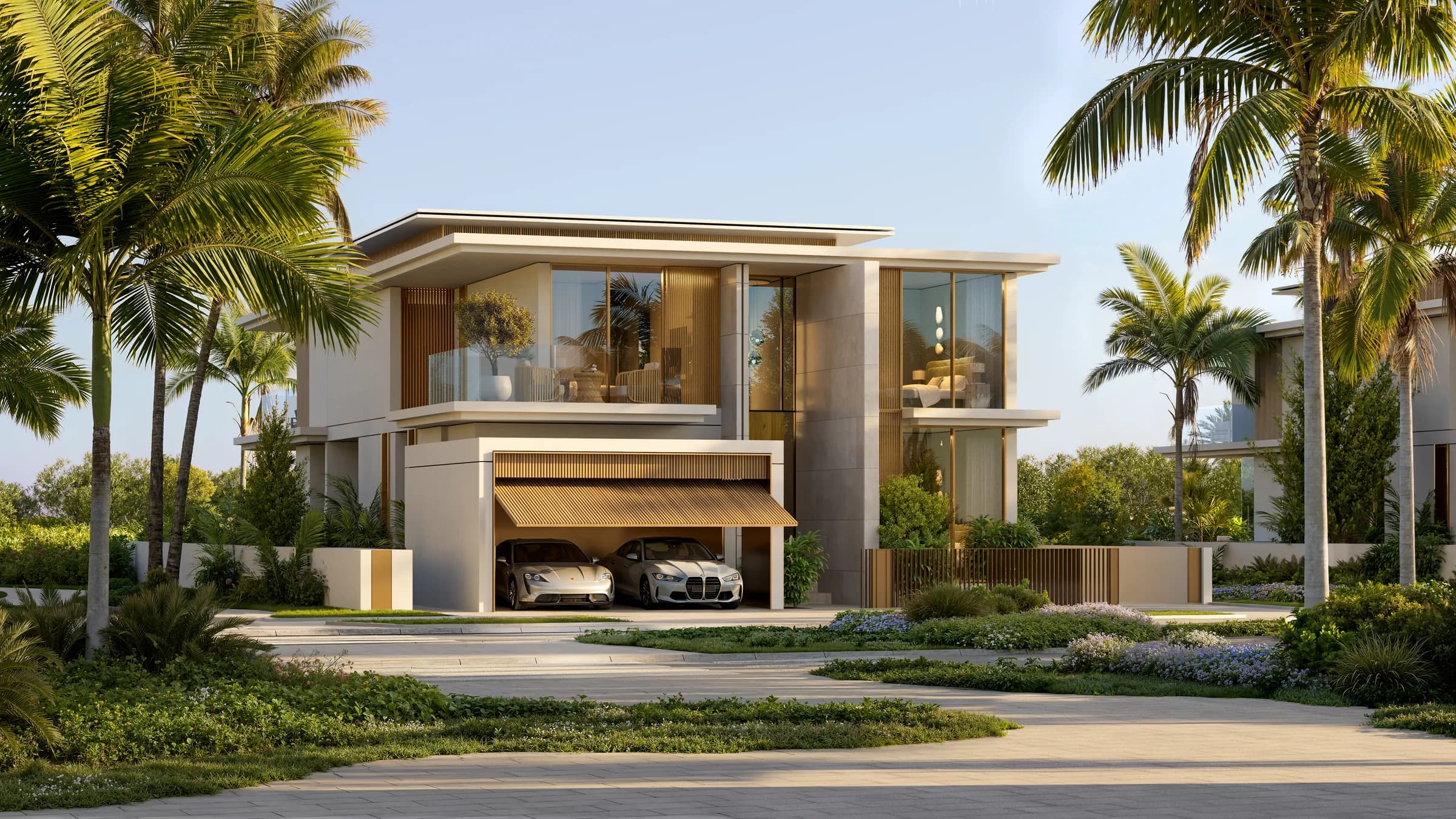 Garden villa side elevation at Bay Estate, Island E, Dubai Islands by Nakheel