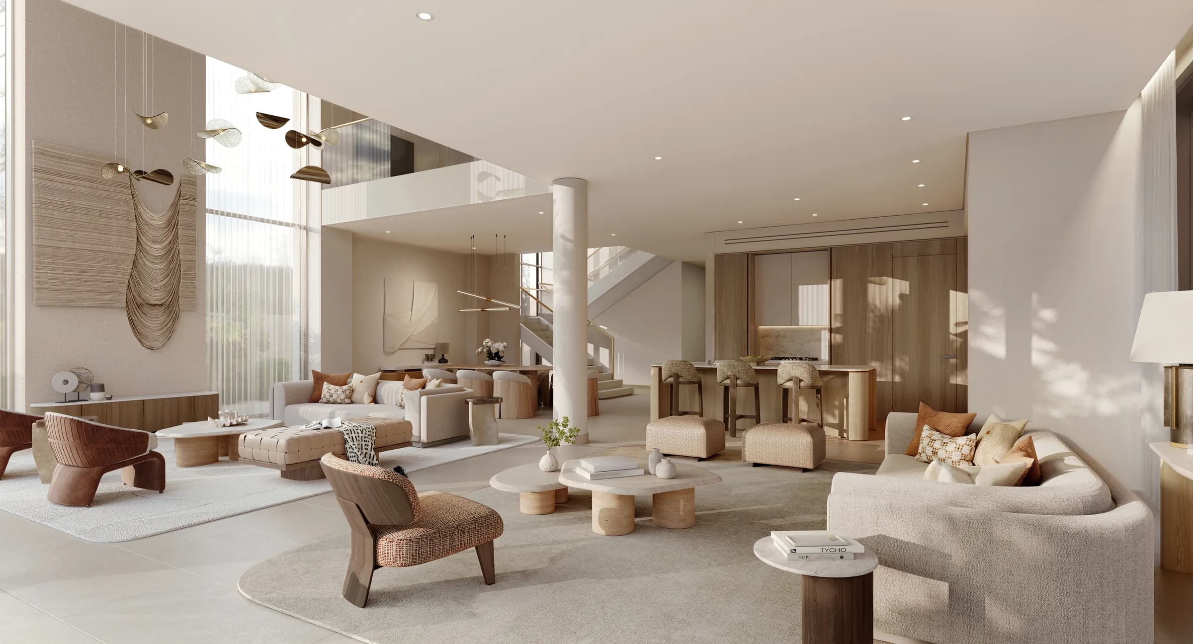 Garden villa living room seating at Bay Estate, Island E, Dubai Islands by Nakheel