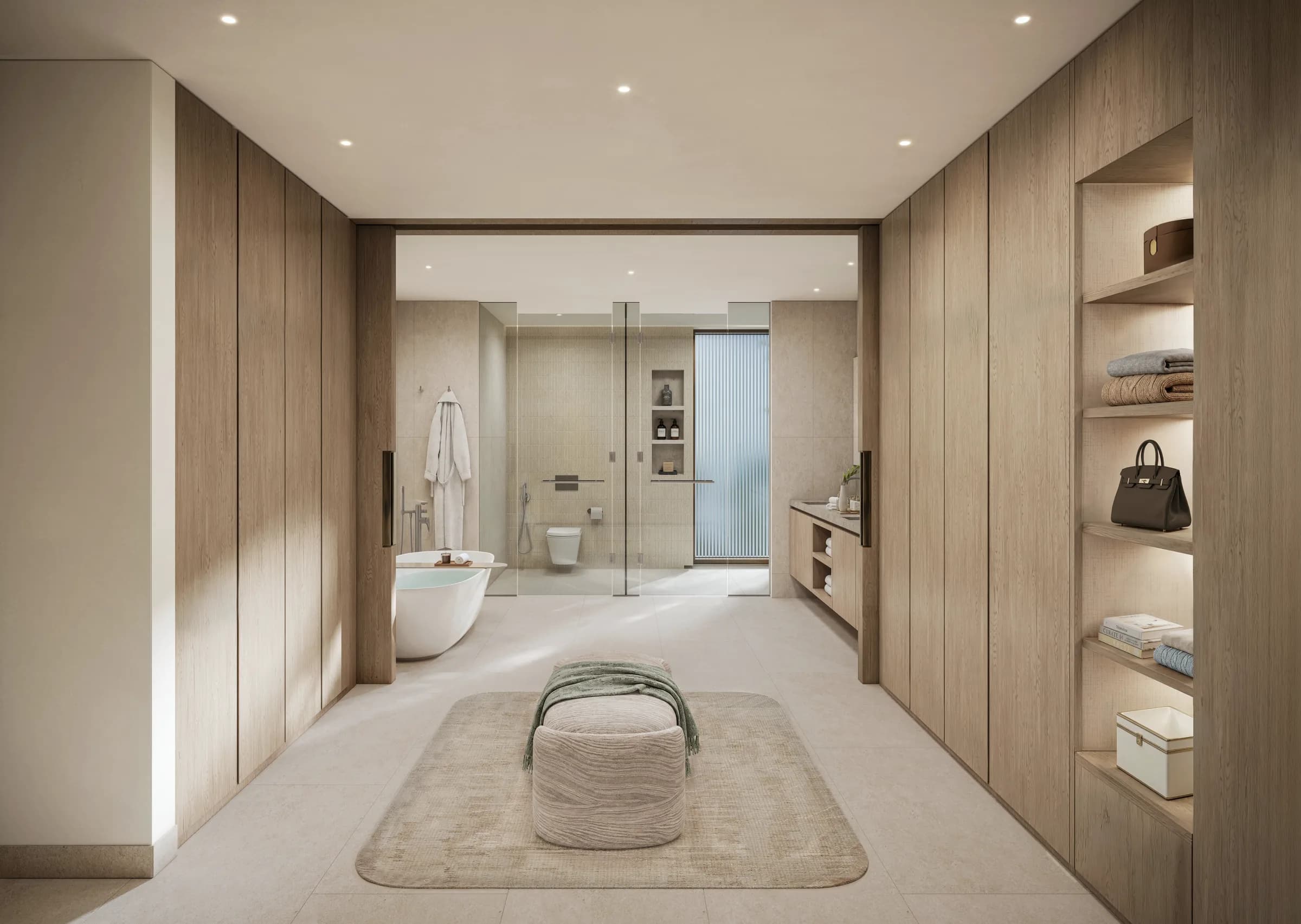 Garden villa master bathroom at Bay Estate, Island E, Dubai Islands by Nakheel