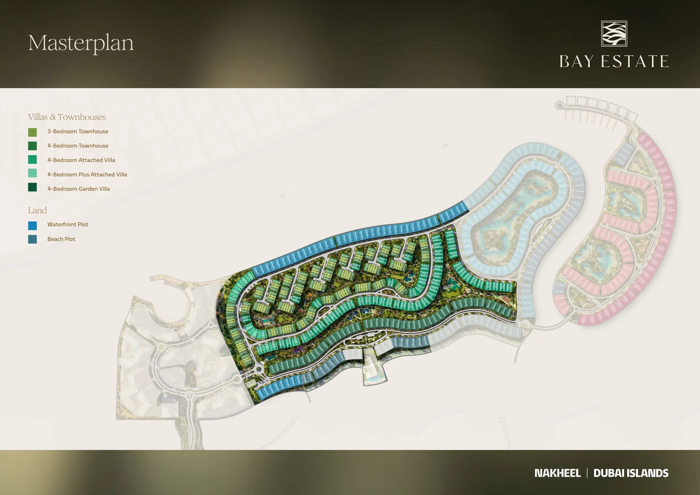 Masterplan at Bay Estate, Island E, Dubai Islands by Nakheel