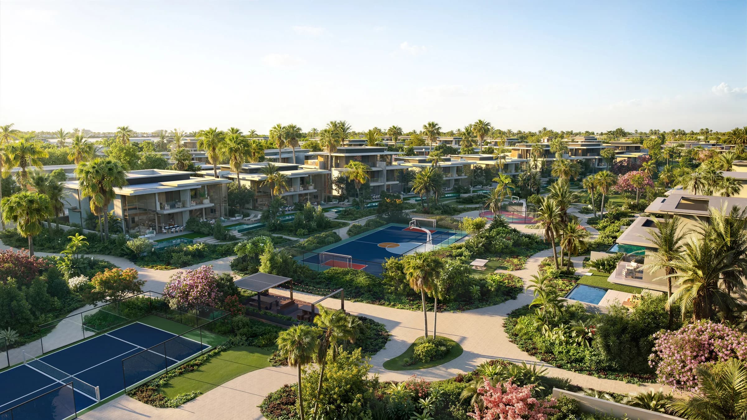 Sports courts at Bay Estate, Island E, Dubai Islands by Nakheel
