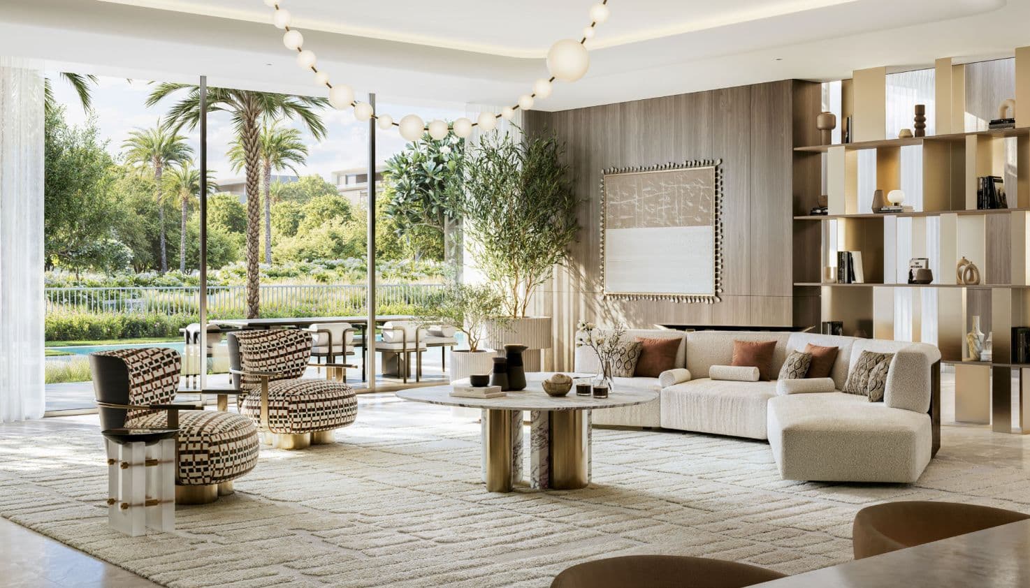 Lavita luxury living room with floor-to-ceiling glass