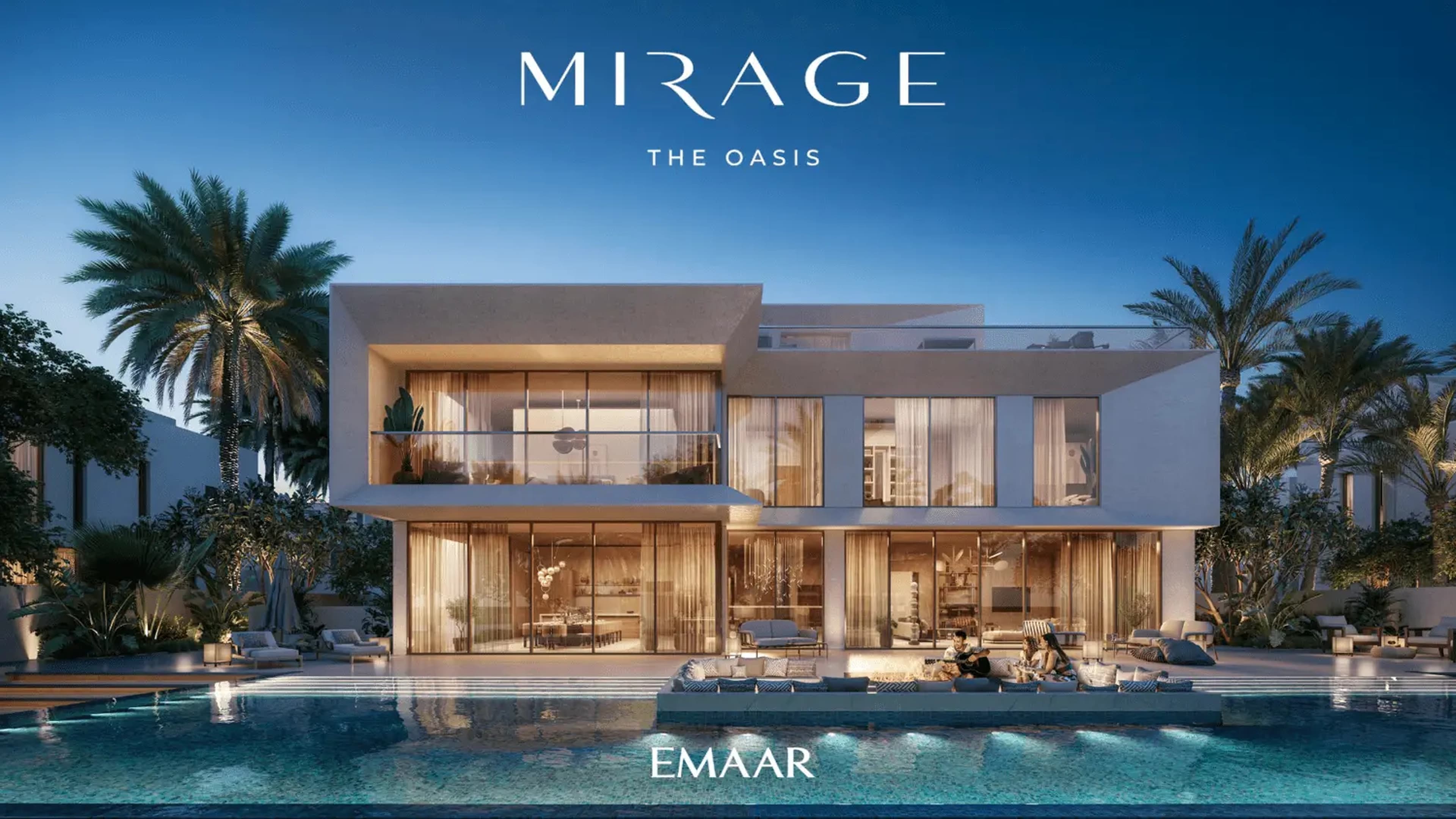 Mirage villa exterior with private pool at The Oasis by Emaar